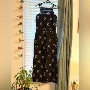 NWT Passion Lilie Black and White Patterned Cotton Jumpsuit with Pockets XS